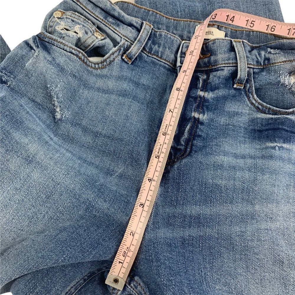* River Island Bella Straight Leg Jeans UK 10 Frayed Hem Medium Wash - Picture 12 of 16